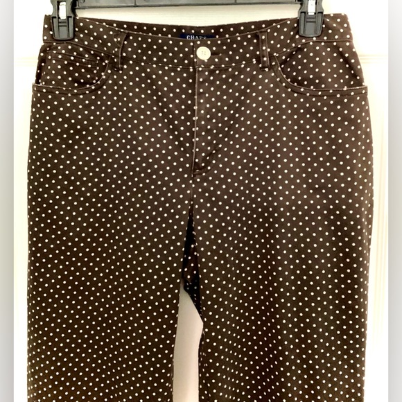 Chaps Brown and Cream Poke A Dot Pants - Picture 2 of 11